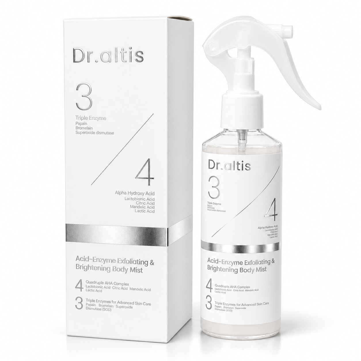 Dr.altis Acid-Enzyme Exfoliating and Brightening Body Mist with box