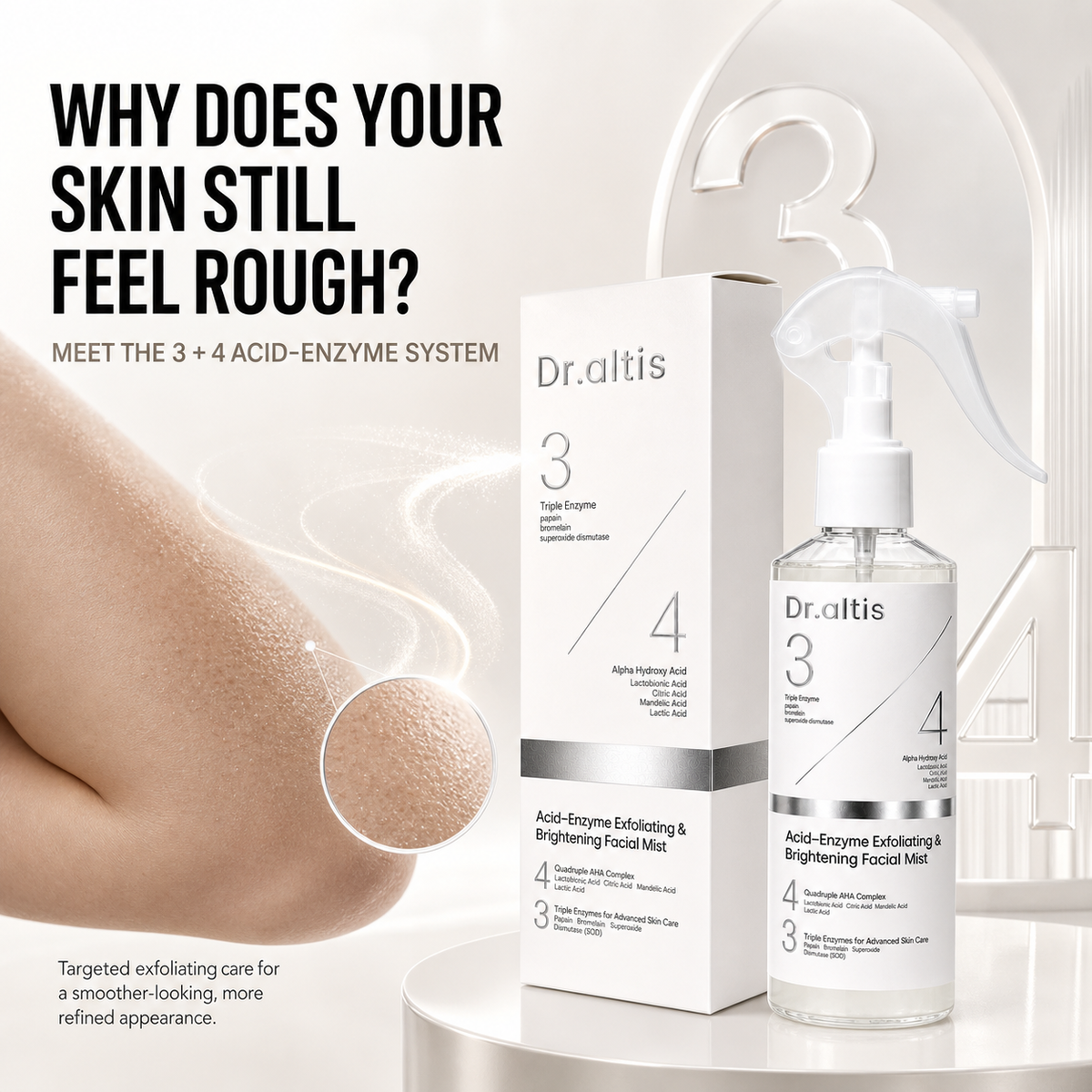 Dr.altis Acid-Enzyme Exfoliating and Brightening Body Mist with box