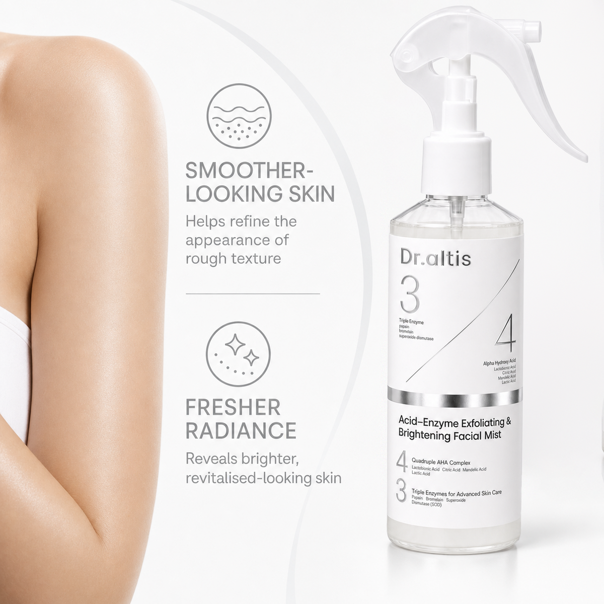 Dr.altis Acid-Enzyme Exfoliating and Brightening Body Mist with box