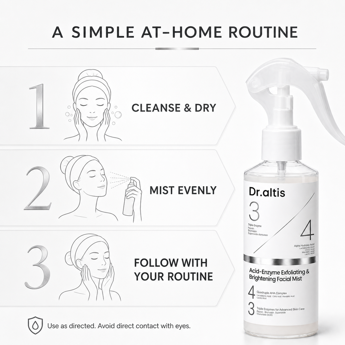 Dr.altis Acid-Enzyme Exfoliating and Brightening Body Mist with box