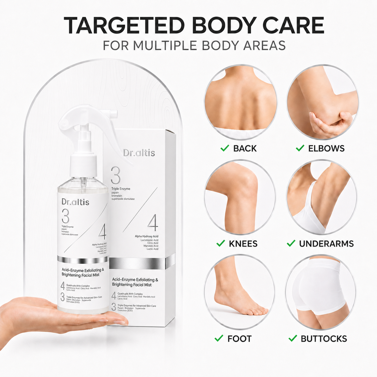 Dr.altis Acid-Enzyme Exfoliating and Brightening Body Mist with box