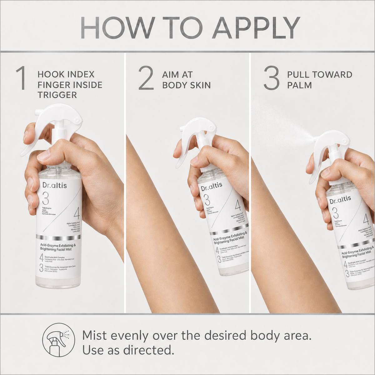 Dr.altis Acid-Enzyme Exfoliating and Brightening Body Mist with box